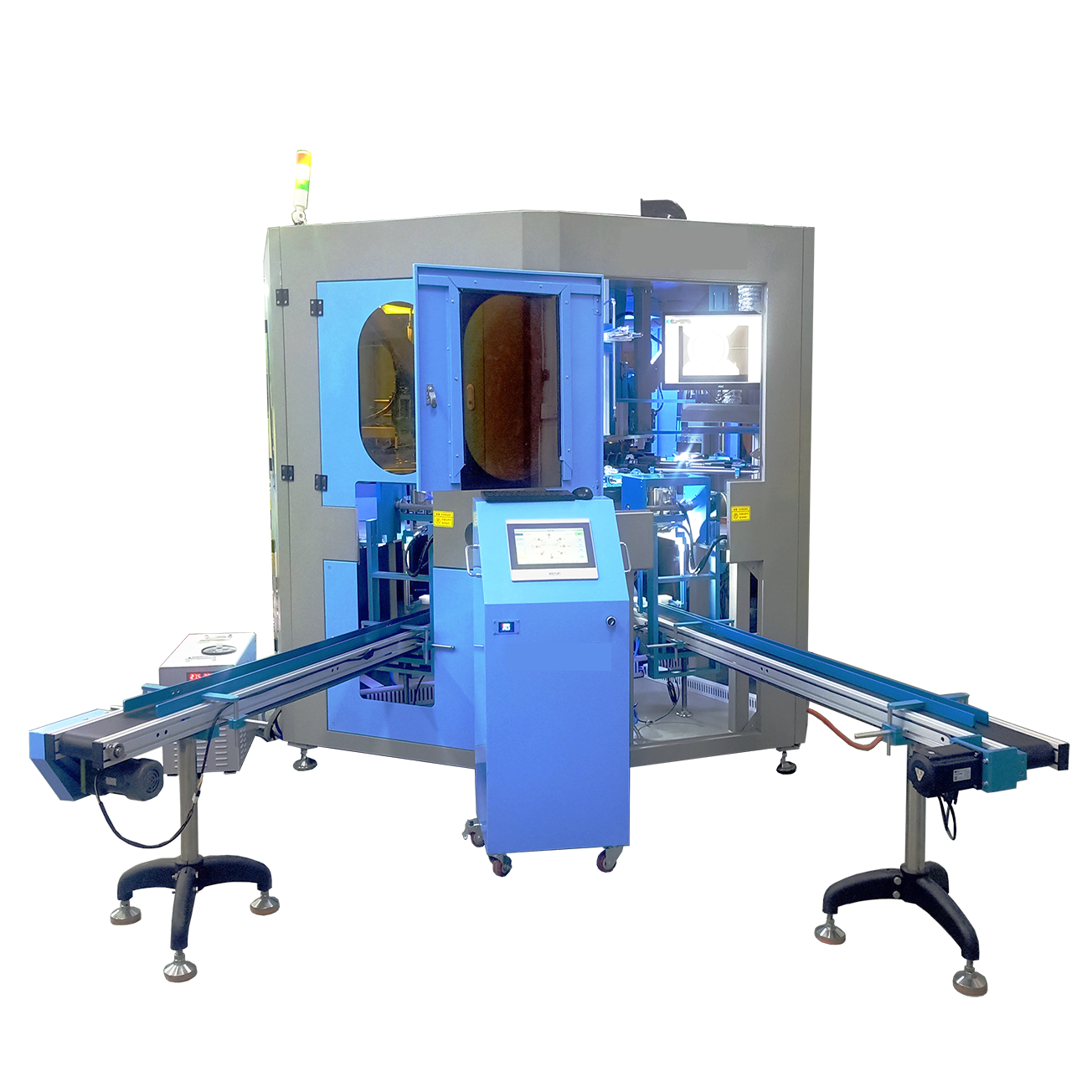 全自动双色卧式转盘丝印机